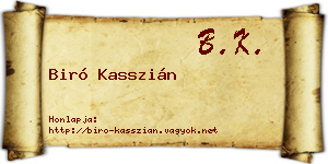 Biró Kasszián névjegykártya